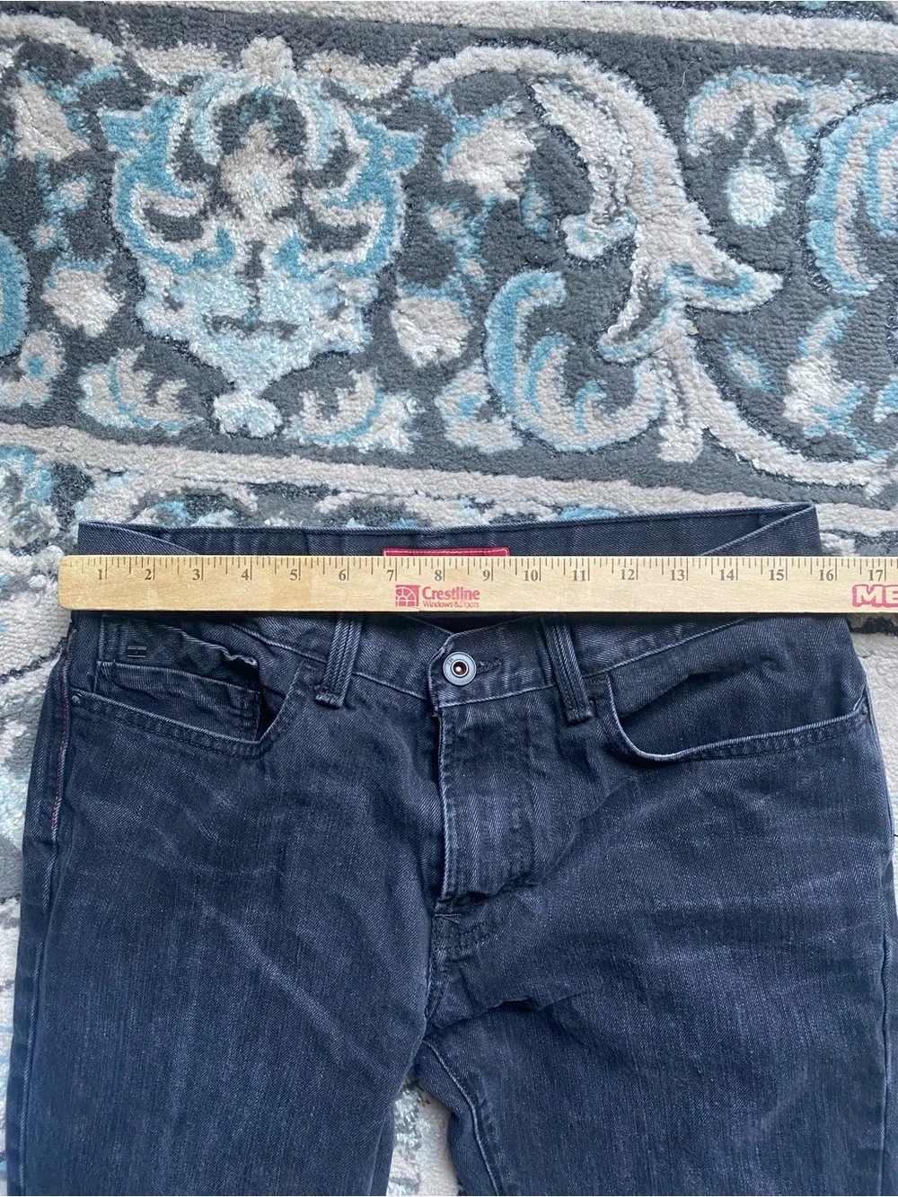 Tommy Hilfiger Men's Dark Black Slim Straight Jeans 32x32